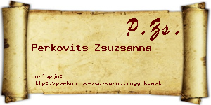 Perkovits Zsuzsanna névjegykártya